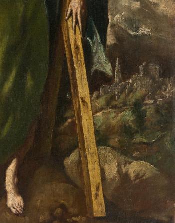 Saint André Devant La Ville De Tolède by 
																			 El Greco